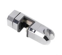 Chrome Shower Head Holder Bracket Adjustable for 15mm and 30mm Rails, With 360 Degree Rotation and Resin Pad to Keep Shower Head Secure (Silver)