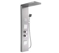 Chrome Shower Panel System Digital Display Shower Panel Tower Multifunction Stainless Steel Shower System, Easy To Install
