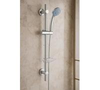 Chrome Shower Slide Rail Kit | Soap Holder | Shower Hose | Shower Handset | Chrome Finish | Idfeal Replacement or New Install | Inc Fixings |