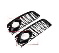 Chrome Silver/Black 2x Car Front Fog Light Grille Grill Lamp Cover Grille Honeycomb Hex Compatible Compatible For Audi A5 S-Line S5 B8 RS5 2008-2012(Black)