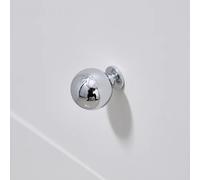 Chrome Silver Closet Door Handle Single Hole Drawer Knob Solid Brass Wardrobe Cabinet Door Handles Furniture Pulls(Silver)