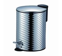 Chrome Silver Twist Effect Slow Close Pedal Bin - Size: 3L (BA2004S)