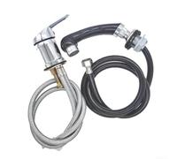 Chrome Single Handle Faucet Set with Spray Flexible Hose Mixer Tap for Sink Professional Barber Sink Faucets Modern Design Easy Installation