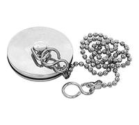 Chrome Sink Plug with Chain for Kitchen or Bath - 45mm (1.3/4 Inch) with Ball Type and S Hook Shaped Chain Made of Stainless Steel 450mm (18 Inch)