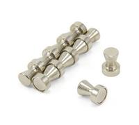 Chrome Skittle Pot Magnet For Fridge, Office, Whiteboard, Noticeboard, Filing Cabinet - 12mm Dia X 16mm Tall (Pack Of 2)