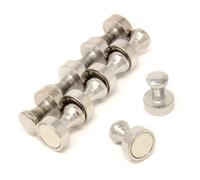 Chrome Skittle Pot Magnet For Fridge, Office, Whiteboard, Noticeboard, Filing Cabinet - 20mm Dia X 25mm Tall (Pack Of 10)