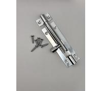 Chrome Slide Bolt Door Lock - Cranked/Straight Neck, Heavy-Duty Tower Bolt with Screws - Shed, Bathroom, Bedroom, Gate, Cupboard Lock - Pack of 1 38mm,40mm,75mm,102mm (25x75mm Straight Bolt-Chrome)