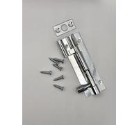 Chrome Slide Bolt Door Lock - Cranked/Straight Neck, Heavy-Duty Tower Bolt with Screws - Shed, Bathroom, Bedroom, Gate, Cupboard Lock - Pack of 1 38mm,40mm,75mm,102mm (25x75mm Necked Bolt-Chrome)