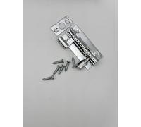 Chrome Slide Bolt Door Lock - Cranked/Straight Neck, Heavy-Duty Tower Bolt with Screws - Shed, Bathroom, Bedroom, Gate, Cupboard Lock - Pack of 1 38mm,40mm,75mm,102mm (25x50mm Necked Bolt-Chrome)