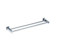 Chrome Square Double Towel Rail Nes Home Silver One Size