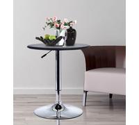 Chrome Steel Height Adjustable Round Bar Table Dinning Table Black