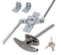 Chrome T-Handle & Two Point Top Bottom Rod Lock Door Trailer Horsebox
