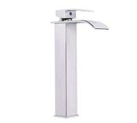 Chrome Tall Waterfall Basin Mixer Tap Bathroom Counter Top