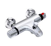 Chrome Thermostatic Bath Shower Mixer, Uten 38°C Safety Lock Anti-Scald, Faucet Bathroom Accessories Smart Thermostat, Chrome Modern Mixer Tap Style