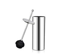 Chrome Toilet Plunger with Holder Bathroom Metal Canister Holder Drip Cup, Heavy Duty, Deep Cleaning Silver…
