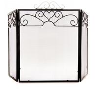 Chrome Topped Three Fold Fire Screen - Spark Protection & Style
