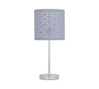 Chrome Touch Operated Table Lamp with Grey Cut Out Shade First Choice Lighting Silver One Size