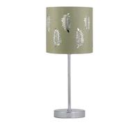 Chrome Touch Operated Table Lamp with Sage Green Fern Shade