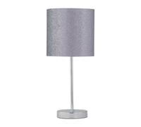 Chrome Touch Operated Table Lamp with Silver Glitter Shade First Choice Lighting Silver One Size