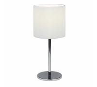 Chrome Touch Operated Table Lamp with White Pleat Shade First Choice Lighting Silver One Size