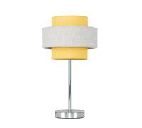 Chrome Touch Table Lamp Dimmable Dimmer 37CM Bedside Living Room Light Lampshade