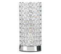 Chrome Touch Table Lamp Genuine K9 Crystal Glass Jewel 23CM Tall Light LED Bulb