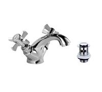 Chrome Traditional Mono Basin Mixer Tap With Waste - Ripley