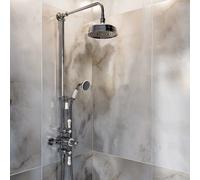 Chrome Traditional Thermostatic Mixer Shower Set with Slide Rail Kit & Hand Shower - Camden