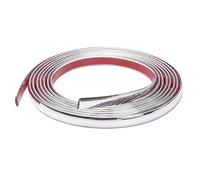 Chrome Trim, 1cm × 5m Silver Flexible Molding Trim Self Adhesive Automotive Chrome Tape Car Trim Tape Peel and Stick Metallic Mirror Frame Edging Decorative Strip for Wall Door Furniture Car