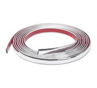 Chrome Trim, Silver Flexible Molding Trim Self Adhesive Automotive Stainless Steel Tape Car Chrome Trim Tape Peel Stick Metallic Mirror Frame Edging Decorative Strip for Wall Door Furniture (8mm × 5m)
