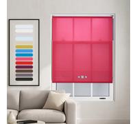Chrome Triple Square Eyelet Daylight Roller Blind - (W)120Cm X (L)210Cm Fuchsia Blind From Furnished