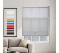 Chrome Triple Square Eyelet Daylight Roller Blind - (W)180Cm X (L)210Cm Grey Blind From Furnished
