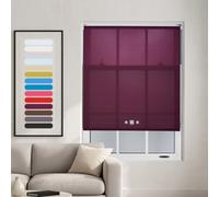 Chrome Triple Square Eyelet Daylight Roller Blind - (W)60Cm X (L)165Cm Aubergine Blind From Furnished