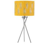 Chrome Tripod Table Lamp with Ochre Fern Cut Out Shade First Choice Lighting Silver One Size
