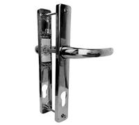 Chrome UPVC Inline Lever uPVC Door Handle - Sprung, 92PZ, 215mm Screw Centres