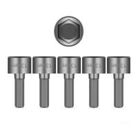 Chrome Vanadium for Impact Socket Set 4-13mm Hex Shank Non Magnetic Deep 6 Point for Power Drills for SAE Metric Sizes Tough(K)