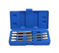 Chrome Vanadium for torx Sockets 7pc T25-T60 110mm Long Chrome | 7-piece set for t25 to T60, chrome vanadium steel, 3/8-inch drive, for ideal for automotive bolts