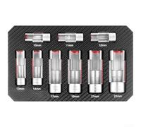 Chrome Vanadium Fuel Line Wrench Set 10mm-22mm Side Slot | 9-piece open end set, chrome vanadium steel, 10mm-22mm sizes, side slot design, fuel line specific