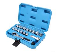 Chrome Vanadium Pass Through Ratchet Set 10mm-24mm(17pcs) | for slim offset handle, for access tight spaces, 10mm-24mm range, chrome vanadium steel, for durable build