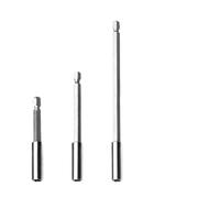 Chrome-Vanadium Steel 3-Pc Extension Rod Set with Strong Permanent Magnet Bit Holder - 1/4" Quick-Change Hex Shank for Power Drills and Electric Screwdrivers