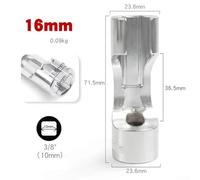 Chrome Vanadium Steel Open Socket Wrench Set, 10-19 mm Metric Sizes (10/11/12/13/14/15/16/17/18/19 mm), 3/8-inch Drive, for Inje(16MM)