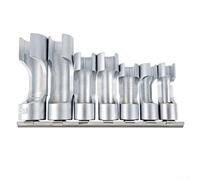 Chrome Vanadium Steel Oxygen Sensor Wrench Set, 7 Piece Slotted Socket Kit for Diesel Injector and Fuel Line, 3/8 Inch Drive