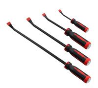 Chrome Vanadium Steel Pry Bar Set, Heavy Duty Wrecking Bar with Thicker Strike Cap Handle for Disassembly, Automotive & Household Use, 4-Piece (8"/12"/18"/24")(4PCS Set)