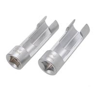 Chrome Vanadium Steel Socket Wrench Set for Injector, Fuel Line & Oxygen Sensor - 17 mm and 19 mm 1/2" Drive Dual-Socket Tool