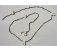 CHROME VERTICAL BLIND LINK BEAD CHAIN WITH WHITE CLIP FOR 3.5" (89MM) SLATS (50 LINKS)