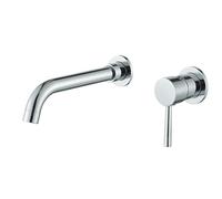 Chrome Wall-Mounted Basin Faucet - Modern Bathroom Sink Tap with Hot & Cold Water Mixer for Shower - 26cm Concealed Design for Stylish Bathtub & Basin Use