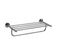Chrome Wall Mounted Bathroom Shower Towel Holder Shelf Storage Rack Organiser