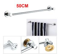 Chrome Wall Mounted Towel Rail 50cm - Stainless Steel Single Towel Bar for Bathroom & Kitchen, Easy to Install