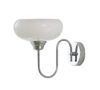 Chrome Wall Sconce Light with Glass Shade Globe Mid Century Modern Fixture for Bedroom Liviroom Diniroom Farmhouse/Chrome/a
