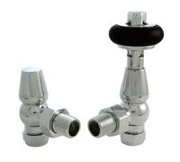 (Chrome) Warmehaus Chelsea Traditional Angled TRV Thermostatic Radiator Valves